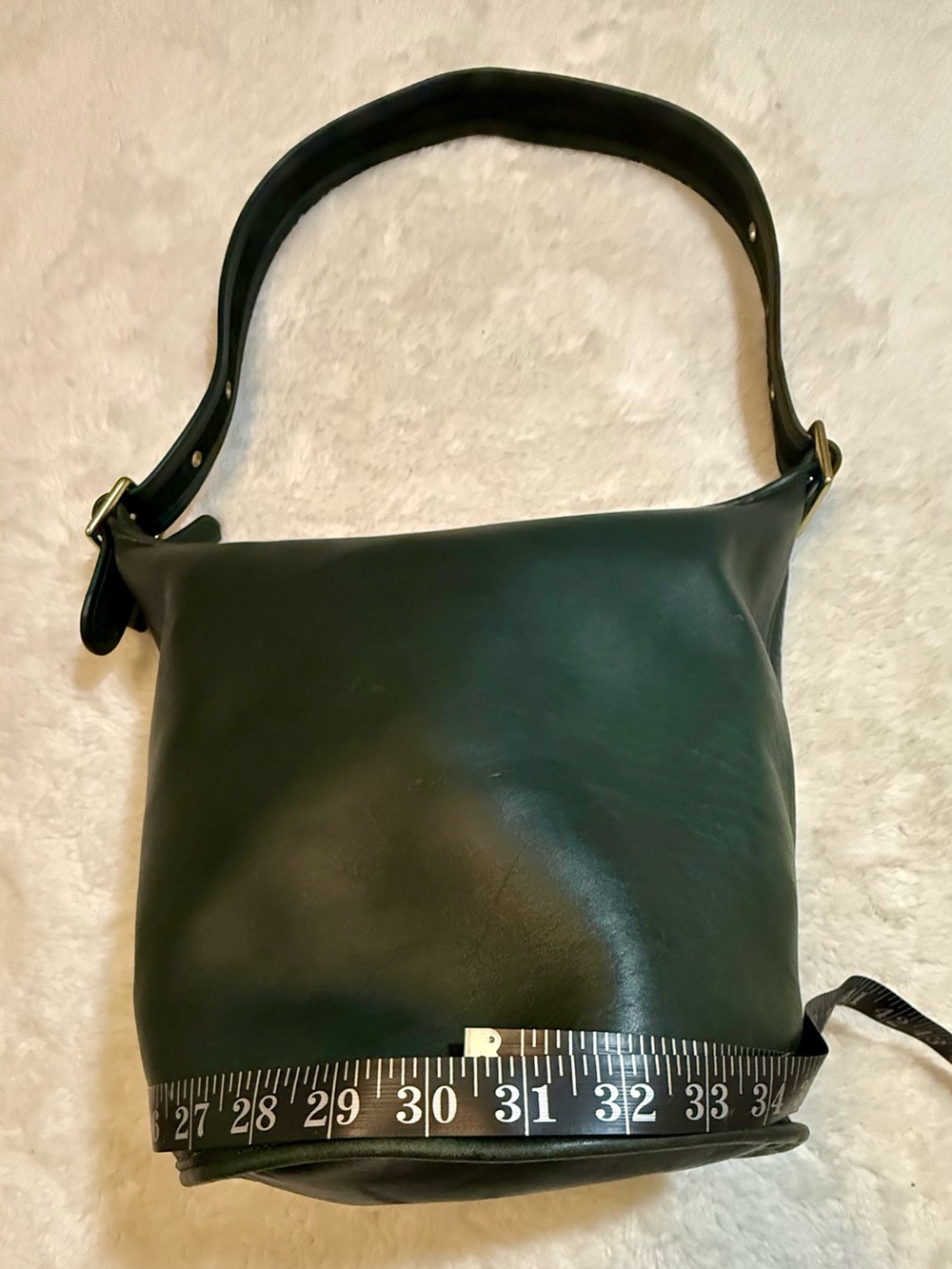 RARE! Vintage Coach Legacy XL Duffle 9085, Bottle Green Leather, Great Condition - Picture 9 of 14